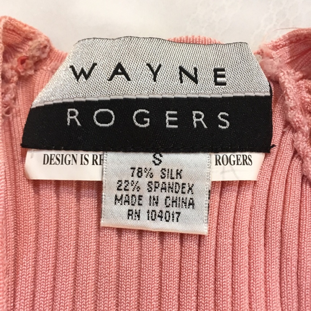 Wayne Rogers Lace Front Ribbed Top - Picture 3 of 4
